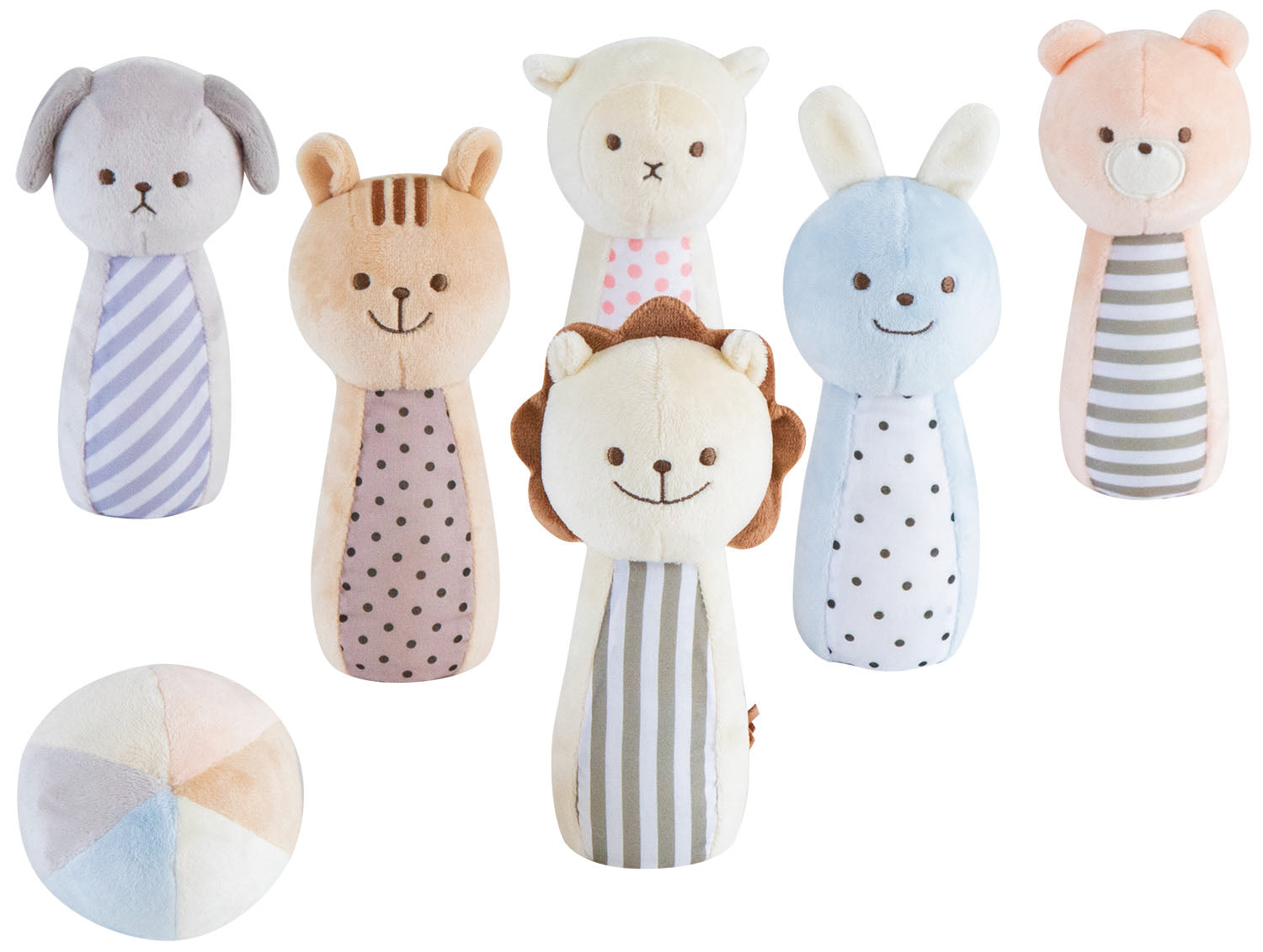 エドインター|ラトル6本&ボールのセット (マシュマロボウリング)