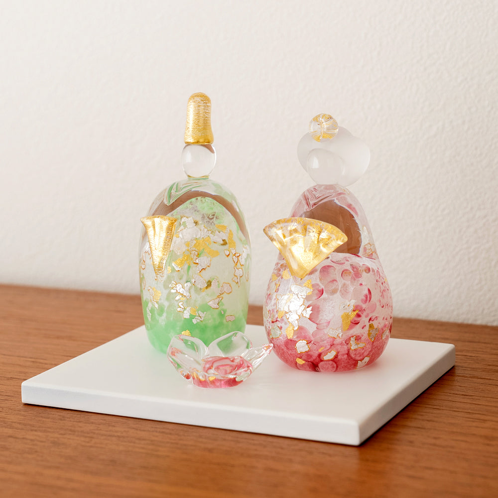 雛人形 ichi glass 桜雛 ガラスの雛人形