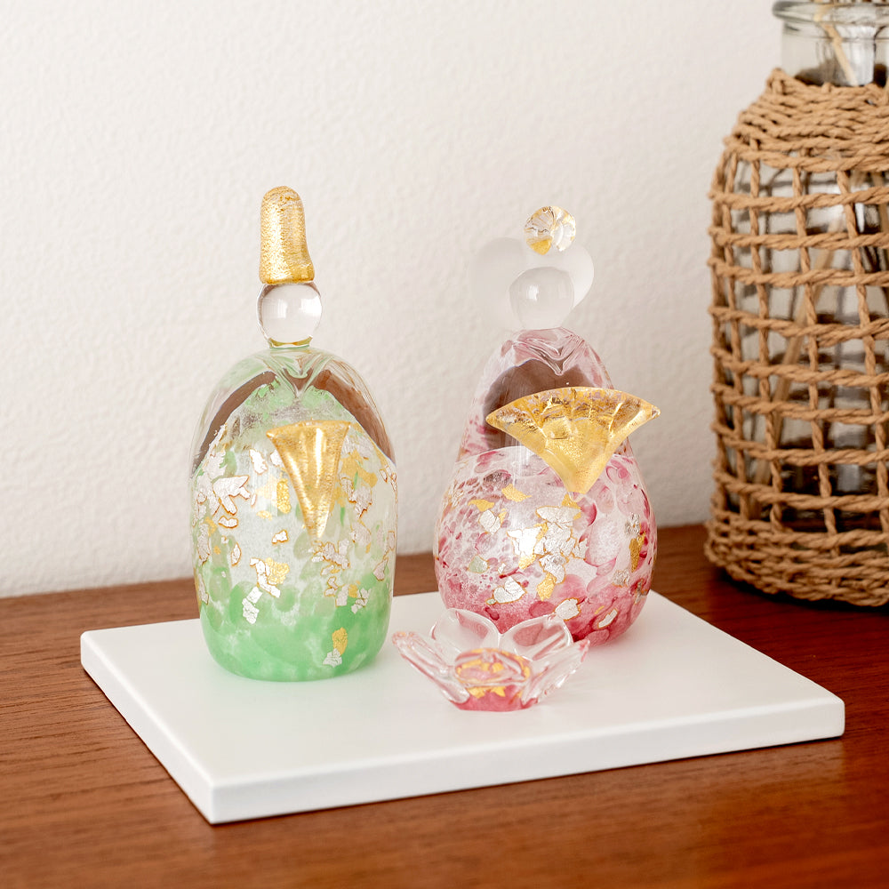 雛人形 ichi glass 桜雛 ガラスの雛人形