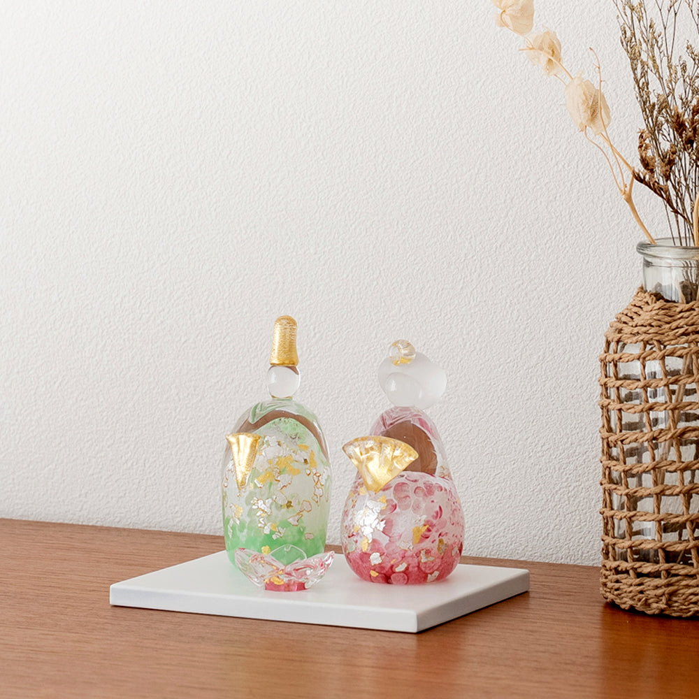 雛人形 ichi glass 桜雛 ガラスの雛人形