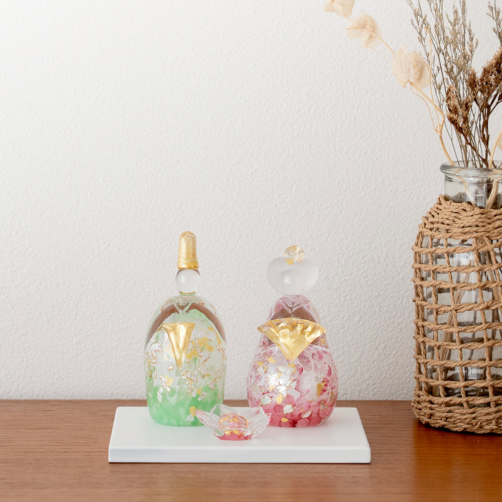 雛人形 ichi glass 桜雛 ガラスの雛人形