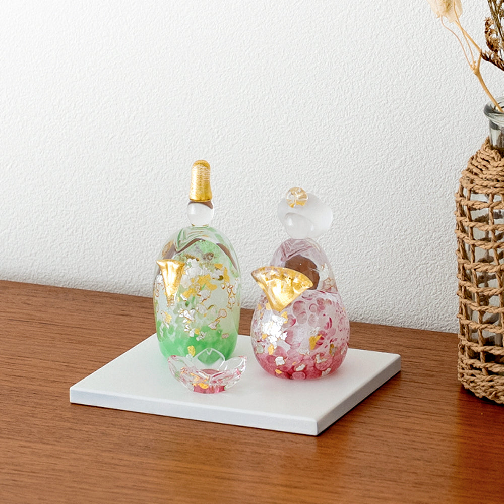 雛人形 ichi glass 桜雛 ガラスの雛人形