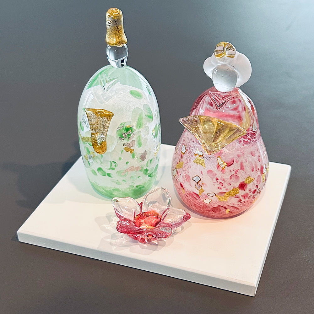 雛人形 ichi glass 桜雛 ガラスの雛人形