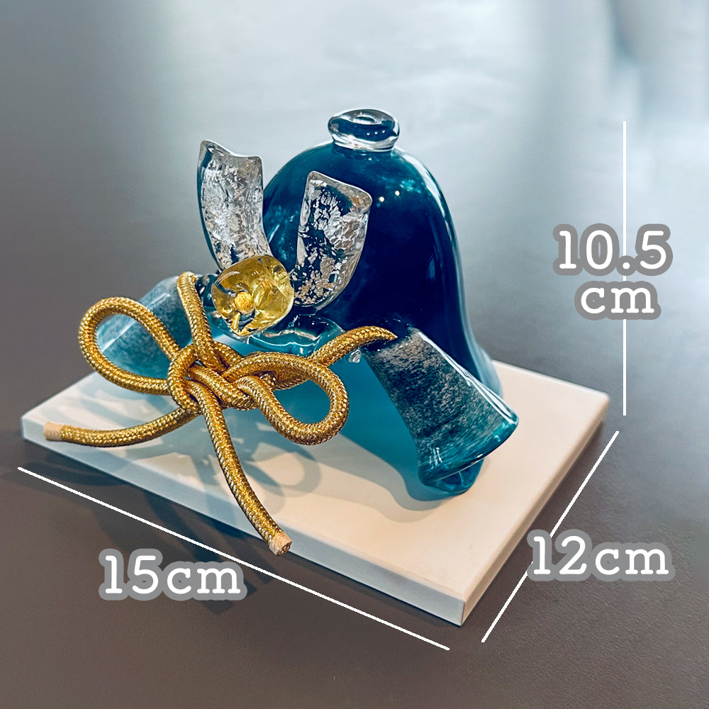 五月人形・兜飾り ichi glass 海色の兜 ガラスの兜飾り