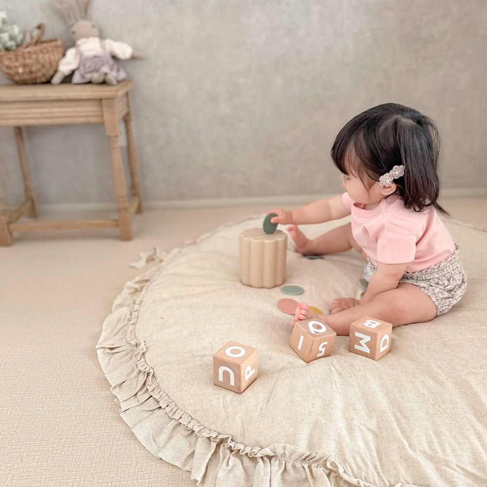 NATURAL MAISON(ナチュラルメゾン)|ティングルマット リネン混素材のラッフルプレイマット