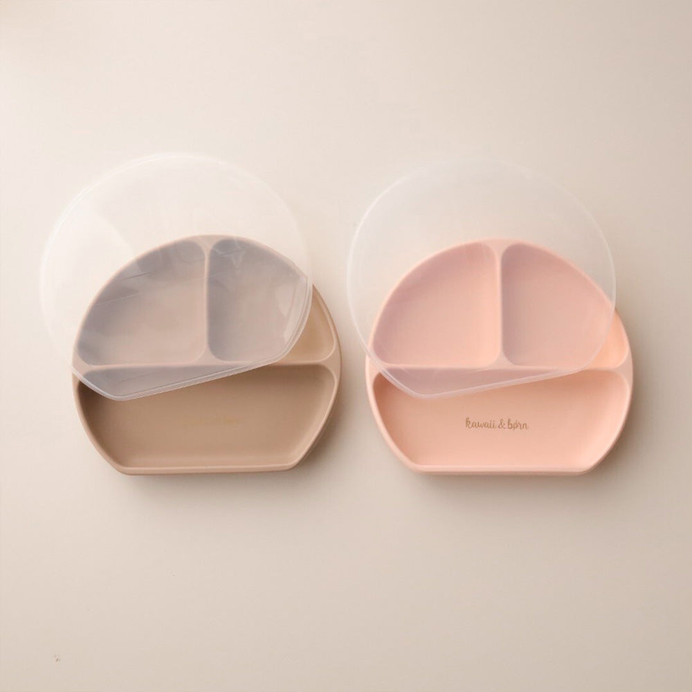 kawaii&born|ギフトにもおすすめ・お食事3点セット(吸盤付きプレート・ビブ・スプーン&フォーク)