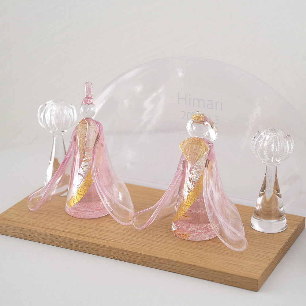 雛人形 桃霞(ももがすみ) Glass studio MIGAKI ヴェネチアングラスの雛人形 当店限定