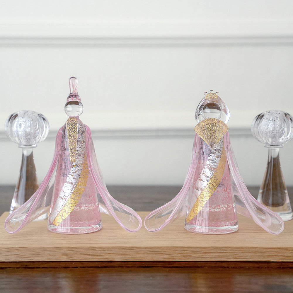 雛人形 桃霞(ももがすみ) Glass studio MIGAKI ヴェネチアングラスの雛人形 当店限定