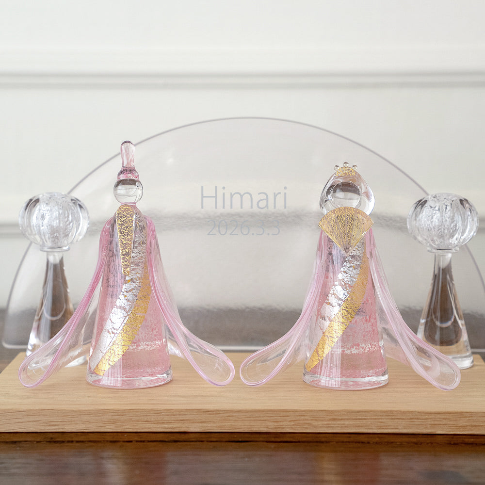 雛人形 桃霞(ももがすみ) Glass studio MIGAKI ヴェネチアングラスの雛人形 当店限定