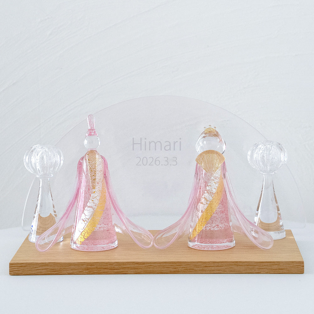 雛人形 桃霞(ももがすみ) Glass studio MIGAKI ヴェネチアングラスの雛人形 当店限定
