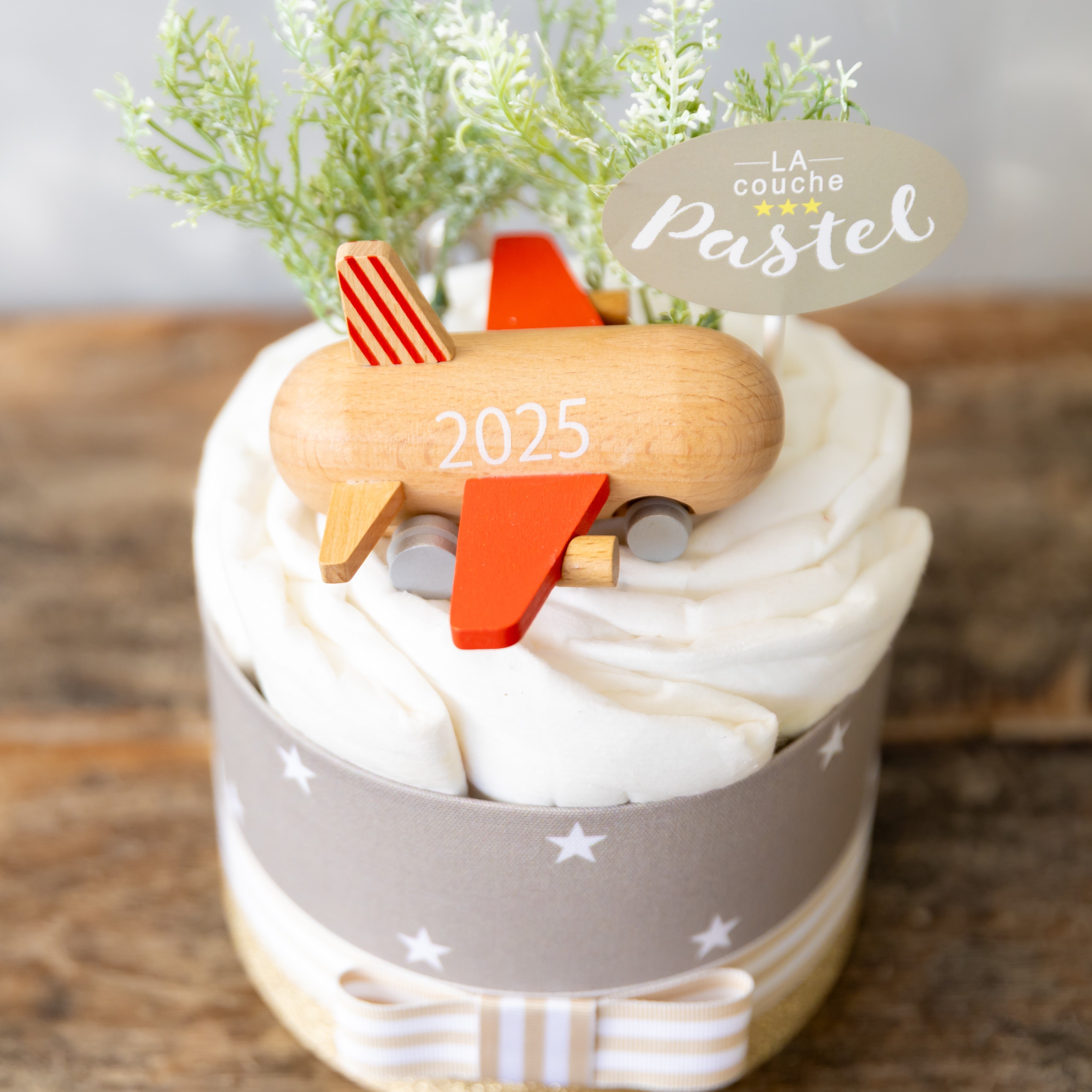 LA couche(ラクーシュ)|限定おもちゃ付き オーガニックおむつケーキ ラクーシュパステル