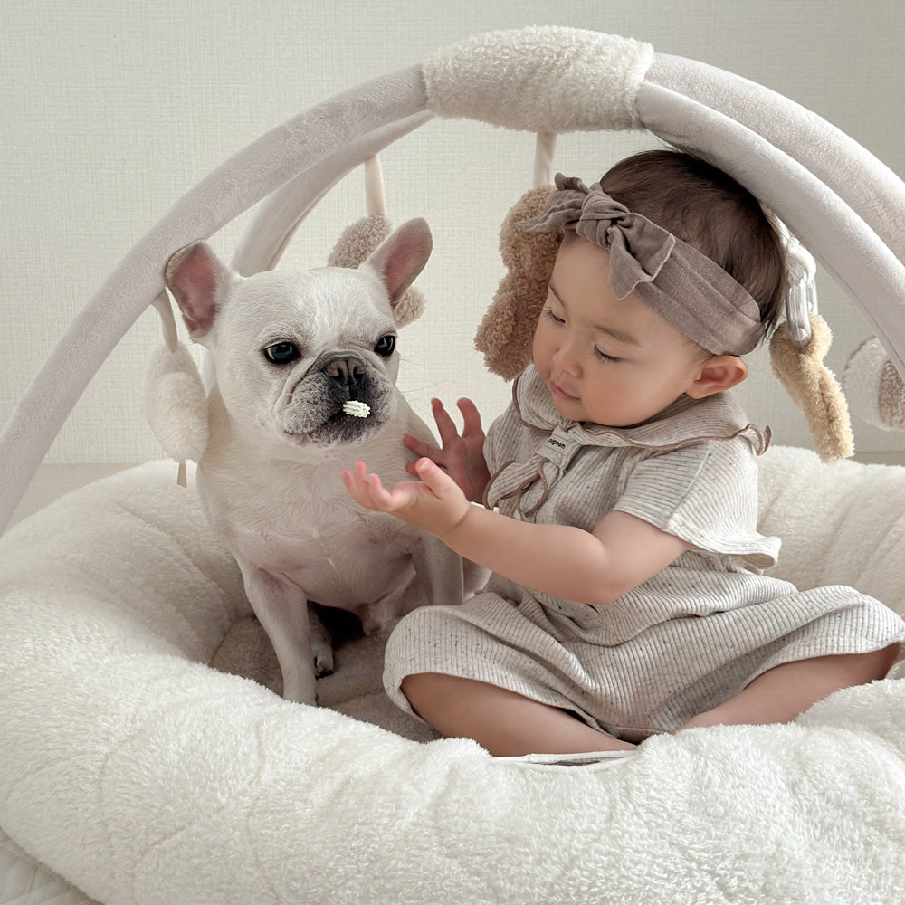 愛犬・猫・子供と使える ふわふわプレイマット&プレイジム|nattou