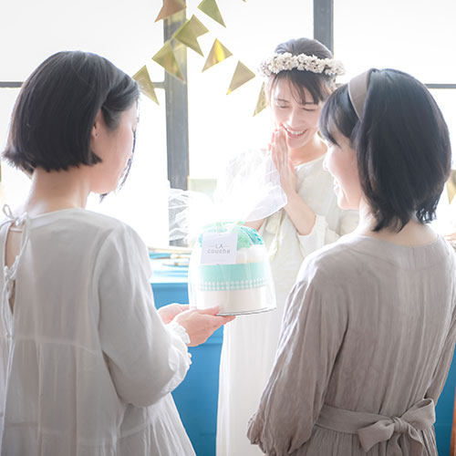 kiko+dongri 付き オーガニックおむつケーキ ラクーシュパステル LA couche