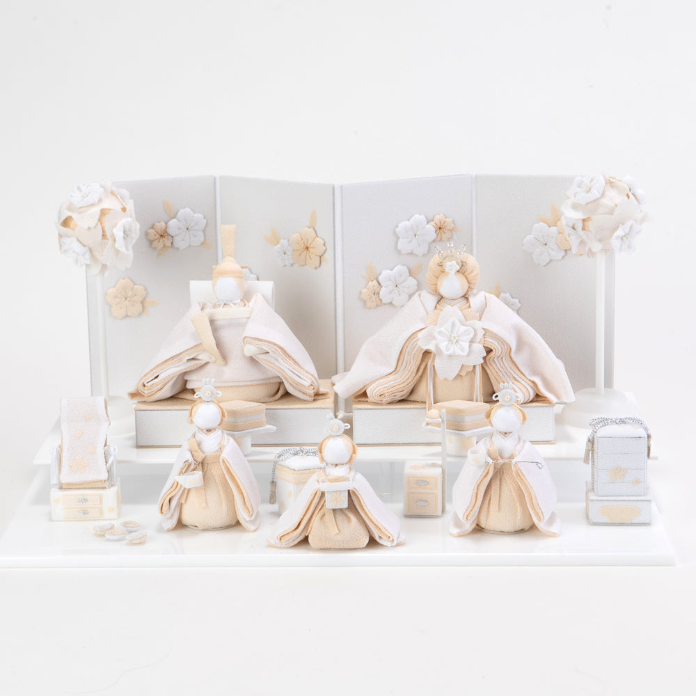 雛人形 HAKI(ハキ) 麗華(れいか)五人飾り 雛揃 白粋