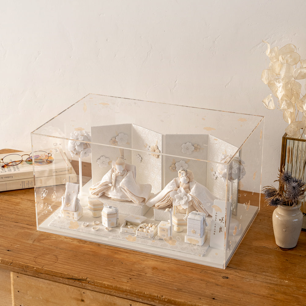 雛人形 HAKI(ハキ) 麗華(れいか)プレミアム 金襴西陣織 雛揃 白粋