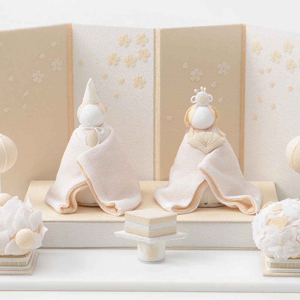 雛人形 HAKI(ハキ) 桜舞うお雛様 白粋