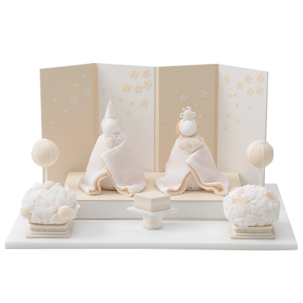 雛人形 HAKI(ハキ) 桜舞うお雛様 白粋