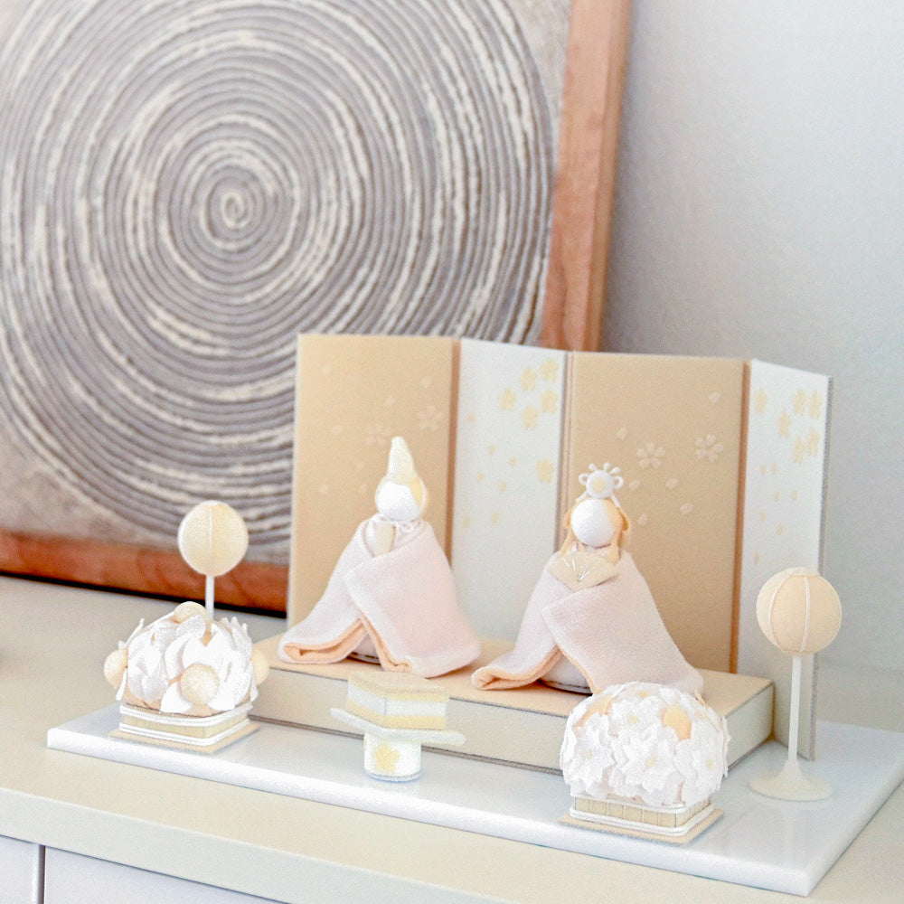 雛人形 HAKI(ハキ) 桜舞うお雛様 白粋