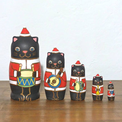 キムラアンドコー|MATRYOSHKA 猫サンタ楽隊5sets|KIMURA & Co.