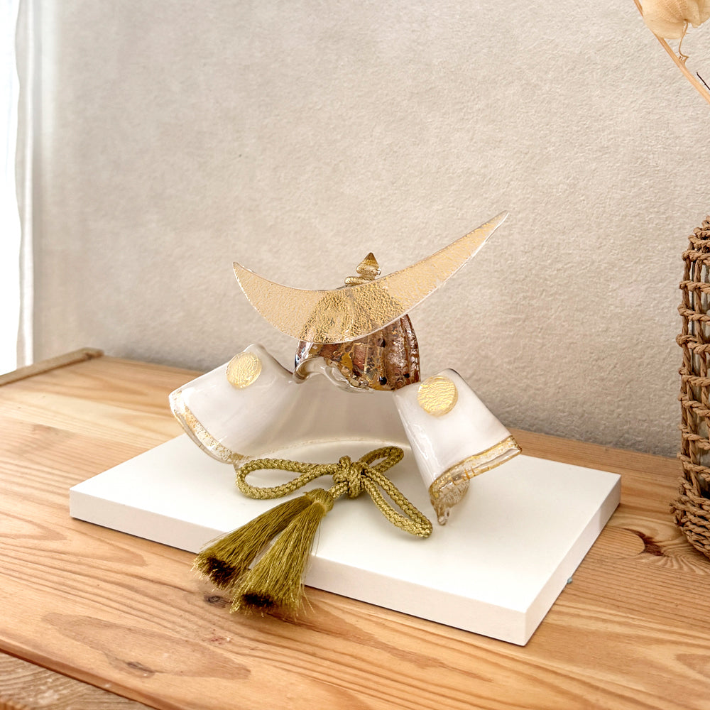 五月人形・兜飾り Glass studio MIGAKI ヴェネチアングラスの節句兜 光-luce-(ルーチェ) 当店限定