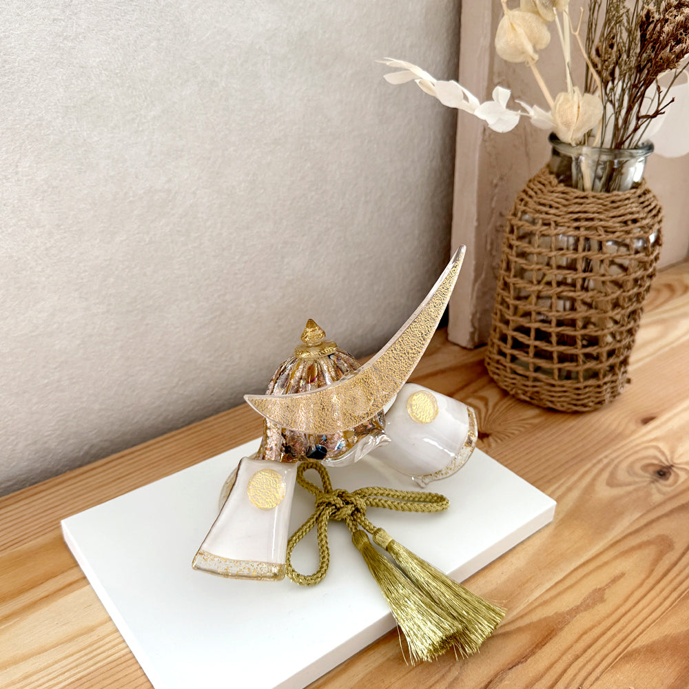 五月人形・兜飾り Glass studio MIGAKI ヴェネチアングラスの節句兜 光-luce-(ルーチェ) 当店限定
