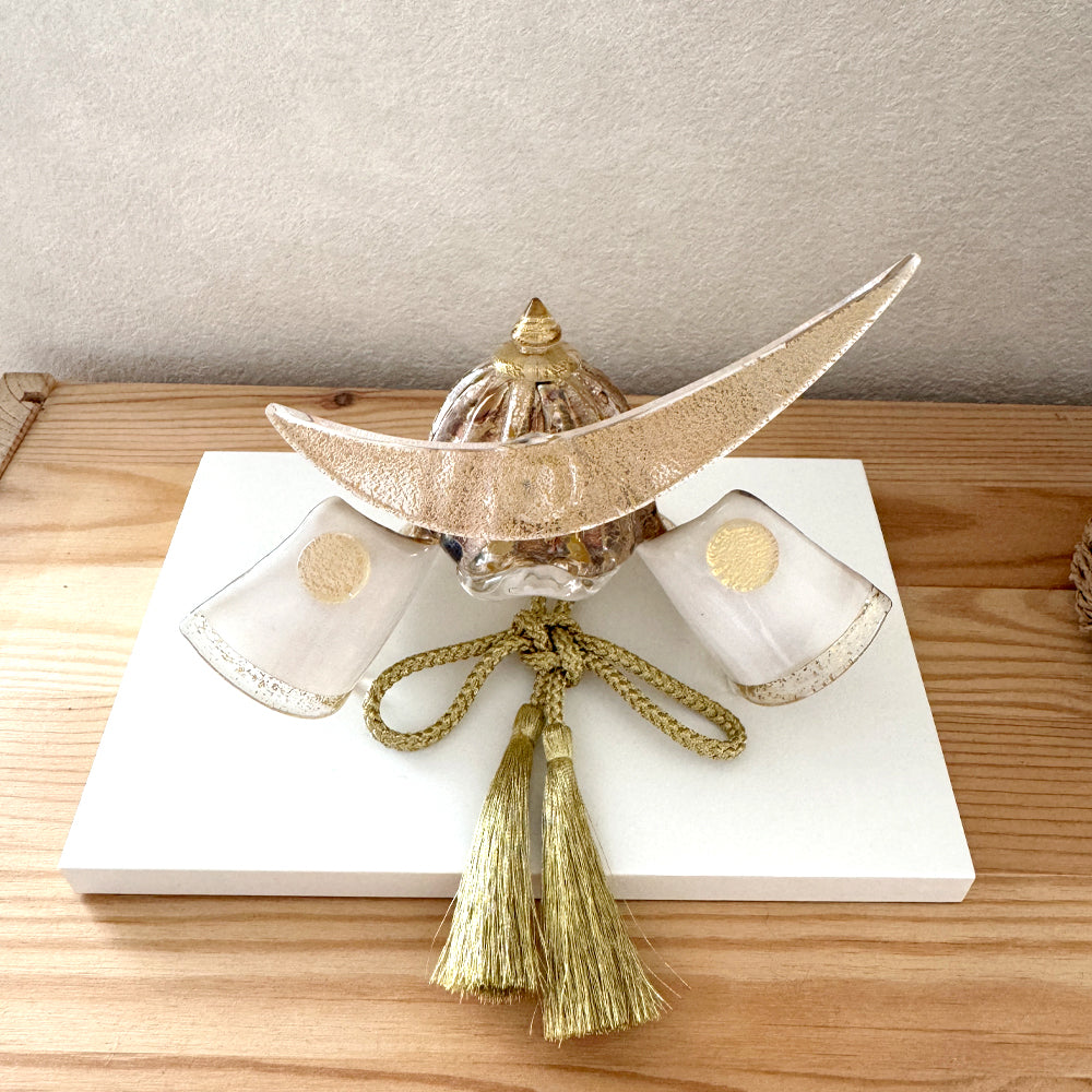 五月人形・兜飾り Glass studio MIGAKI ヴェネチアングラスの節句兜 光-luce-(ルーチェ) 当店限定