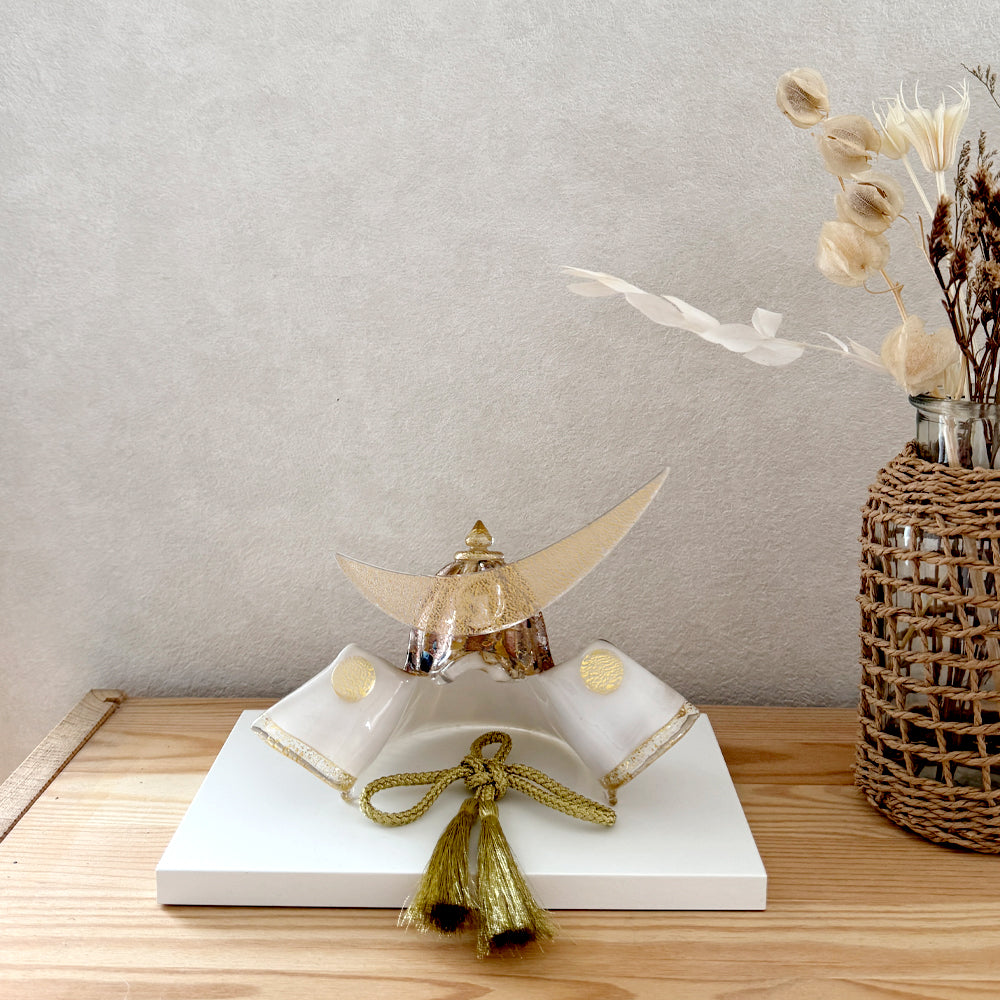 五月人形・兜飾り Glass studio MIGAKI ヴェネチアングラスの節句兜 光-luce-(ルーチェ) 当店限定