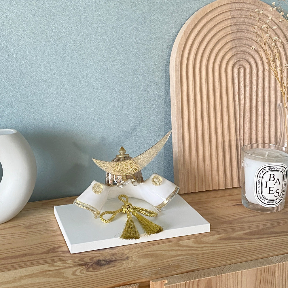 五月人形・兜飾り Glass studio MIGAKI ヴェネチアングラスの節句兜 光-luce-(ルーチェ) 当店限定