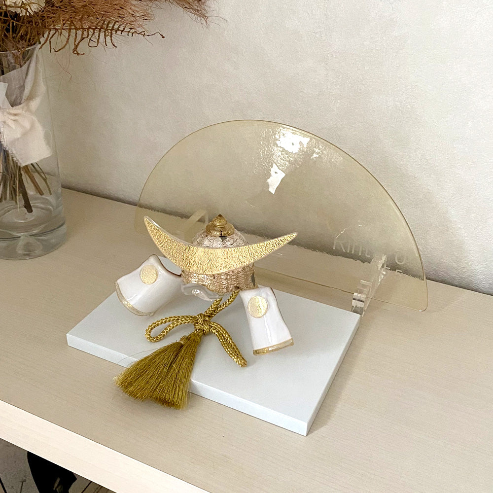 五月人形・兜飾り Glass studio MIGAKI ヴェネチアングラスの節句兜 光-luce-(ルーチェ) 当店限定