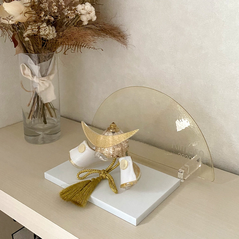 五月人形・兜飾り Glass studio MIGAKI ヴェネチアングラスの節句兜 光-luce-(ルーチェ) 当店限定