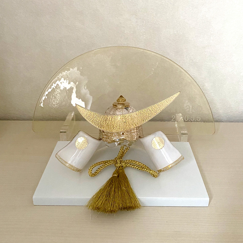 五月人形・兜飾り Glass studio MIGAKI ヴェネチアングラスの節句兜 光-luce-(ルーチェ) 当店限定