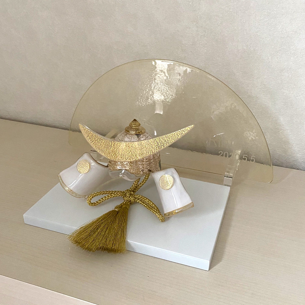五月人形・兜飾り Glass studio MIGAKI ヴェネチアングラスの節句兜 光-luce-(ルーチェ) 当店限定