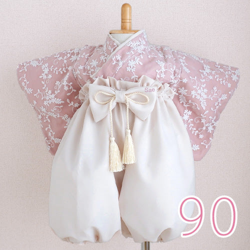 咲重(SAE)|オートクチュールレースベビー袴 和洋袴- 花風・伊吹 (名入れなし)