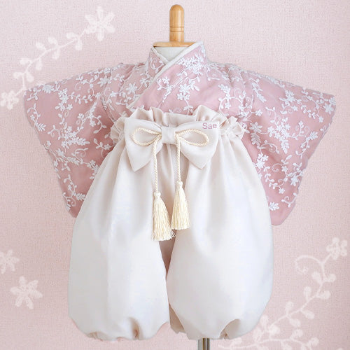 咲重(SAE)|オートクチュールレースベビー袴 和洋袴- 花風・伊吹 (名入れなし)