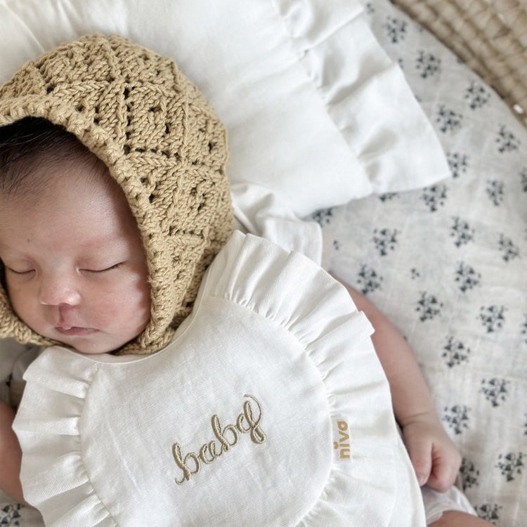 niva(ニヴァ)|コットンリネンbaby刺繍スタイ