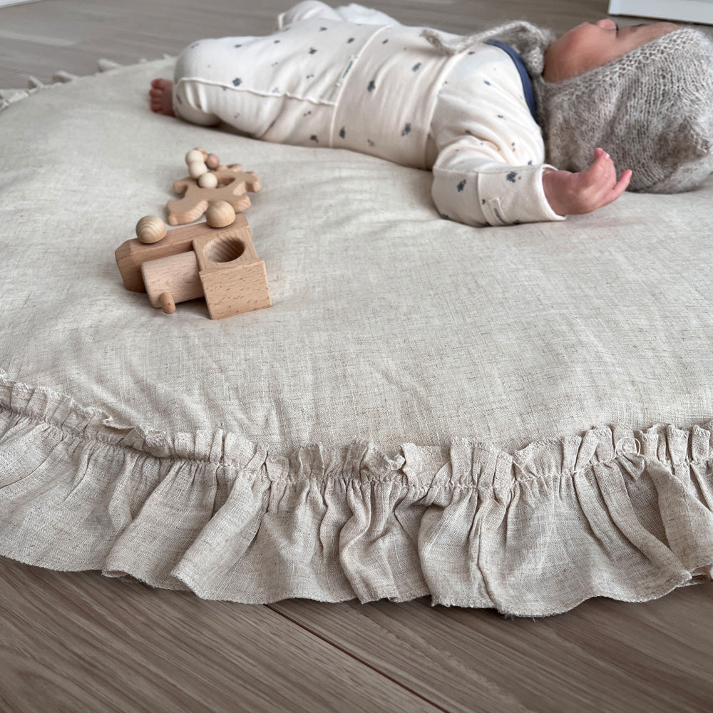 NATURAL MAISON|Tingle Mat(亞麻混紡的荷葉邊遊戲地墊)for Taiwan