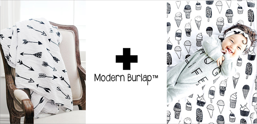 ◆販売終了◆モノトーンおくるみ Modern Burlap