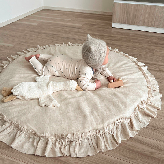 NATURAL MAISON リネン混 ラッフル プレイマット