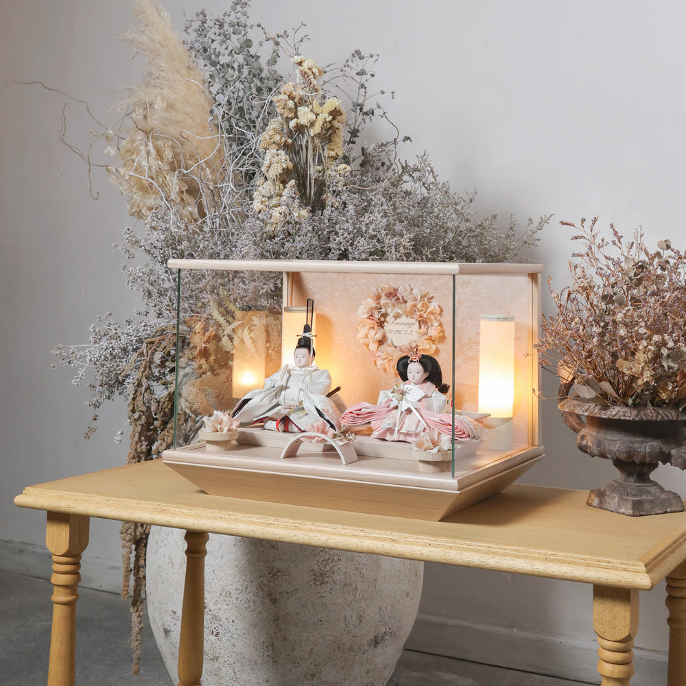 雛人形セット 花柄台座付き 雛人形セット 花柄台座付き