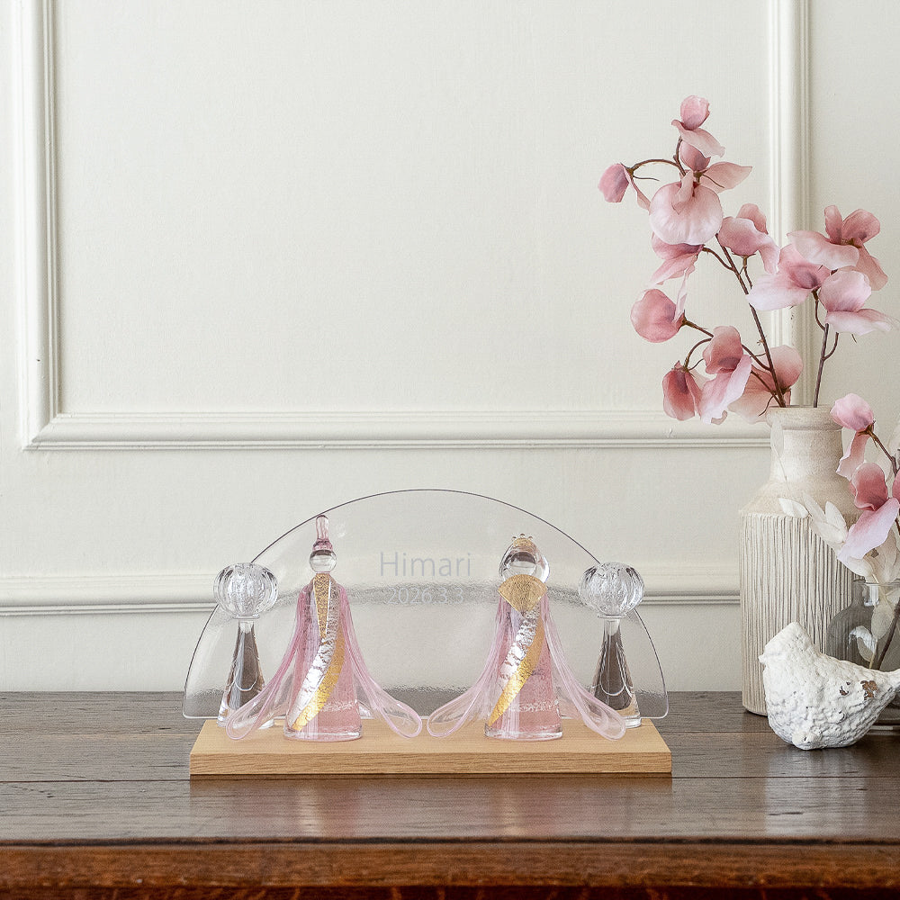雛人形 桃霞（ももがすみ） Glass studio MIGAKI ヴェネチアングラスの雛人形 当店限定