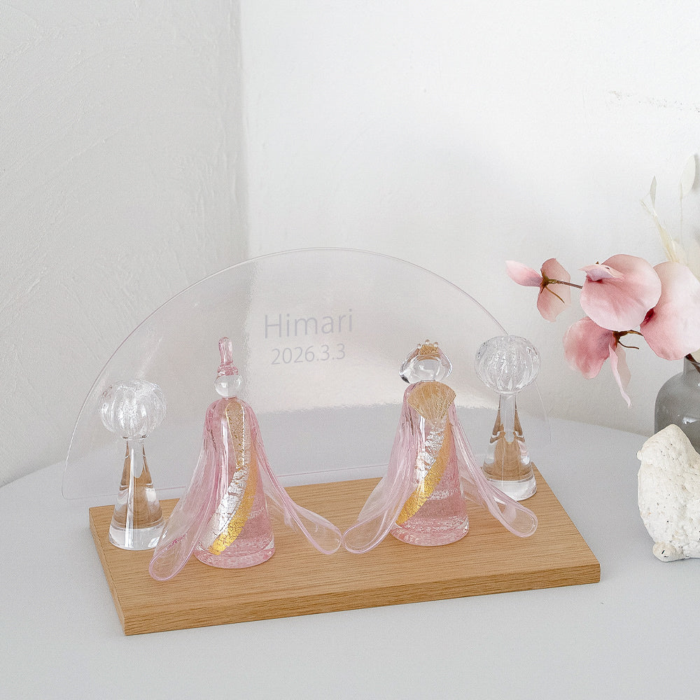 雛人形 桃霞（ももがすみ） Glass studio MIGAKI ヴェネチアングラスの雛人形 当店限定