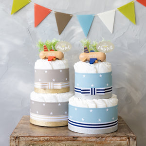 2025年生まれのベビーに! 限定おもちゃ付き オーガニックおむつケーキ ラクーシュパステル|LA couche