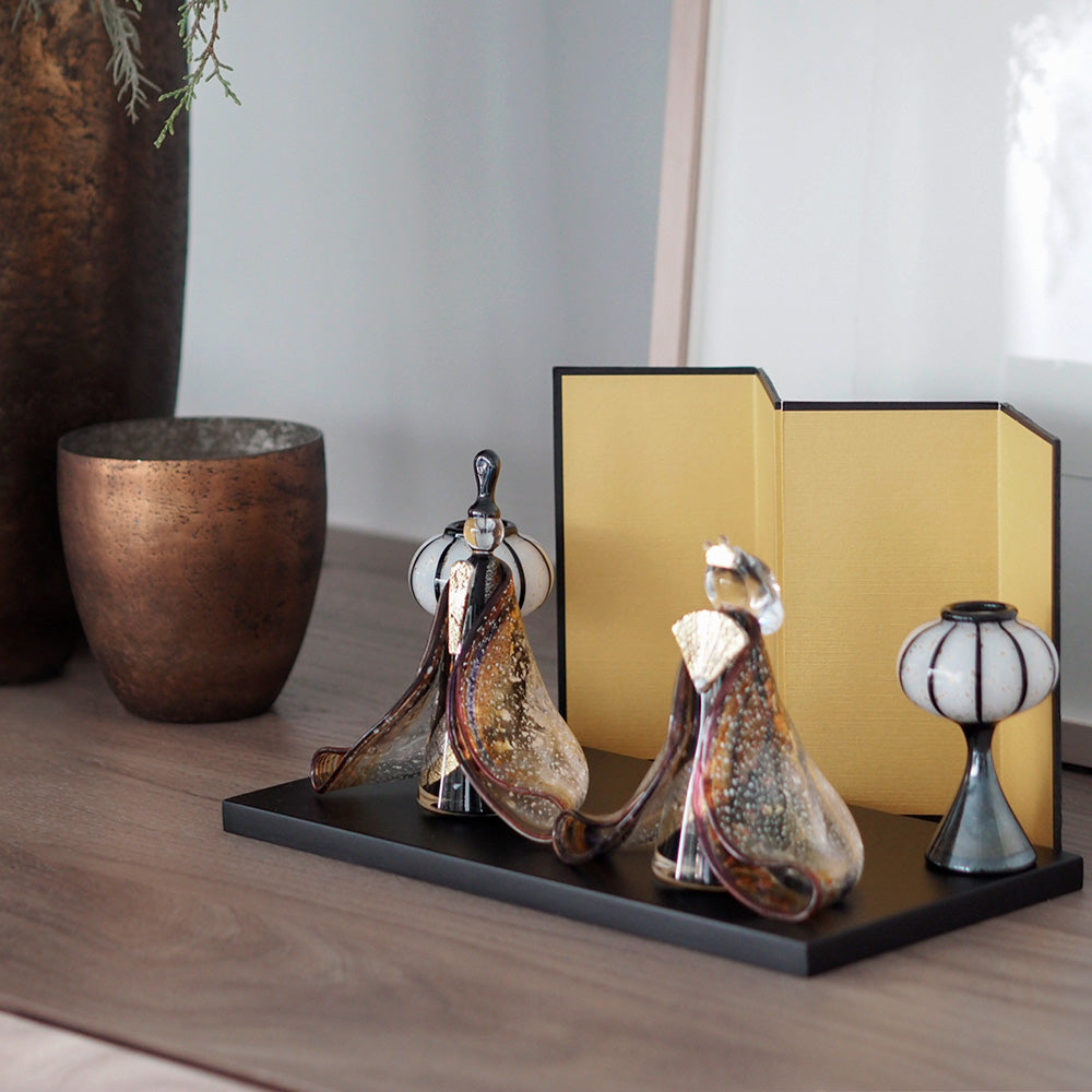 雛人形 Glass studio MIGAKI 金彩飾り雛