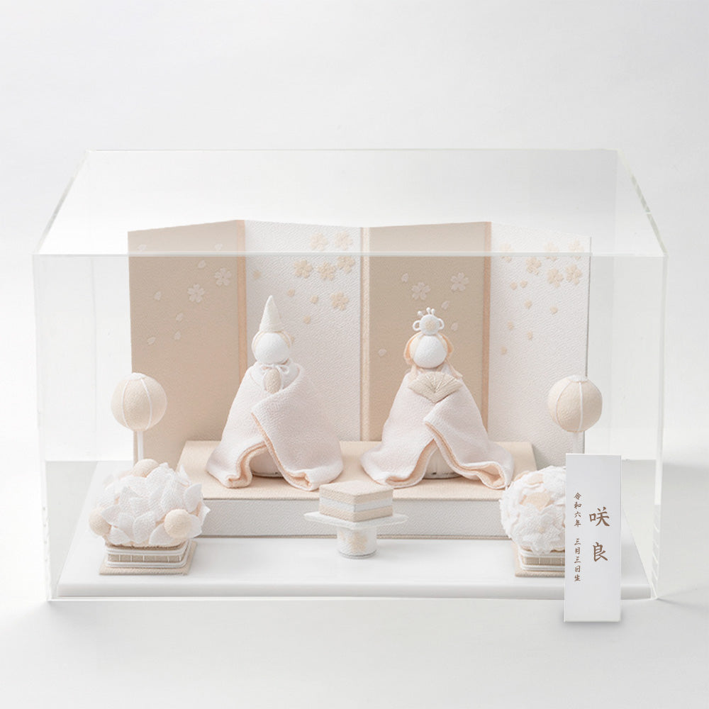 雛人形 HAKI（ハキ） 桜舞うお雛様 白粋