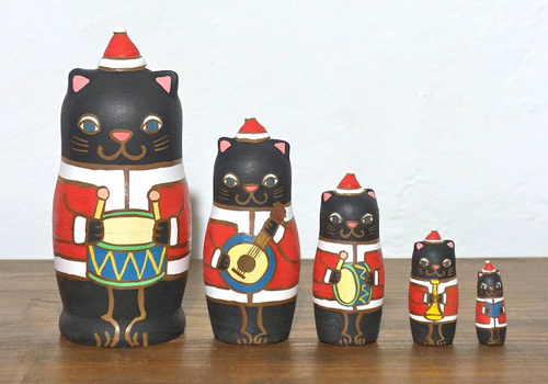 KIMURA & Co.｜マトリョーシカサンタクロース黒猫楽団クリスマスインテリア