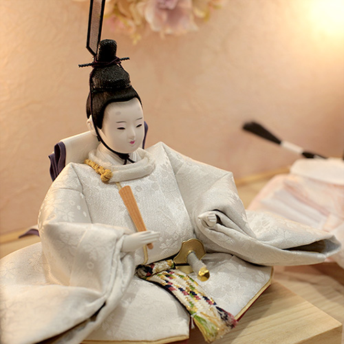 【kokokara（ここから）】cuna selectオリジナル 花飾りナチュラルウッド雛人形 和花-nodoka-